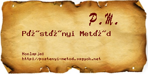 Pöstényi Metód névjegykártya
